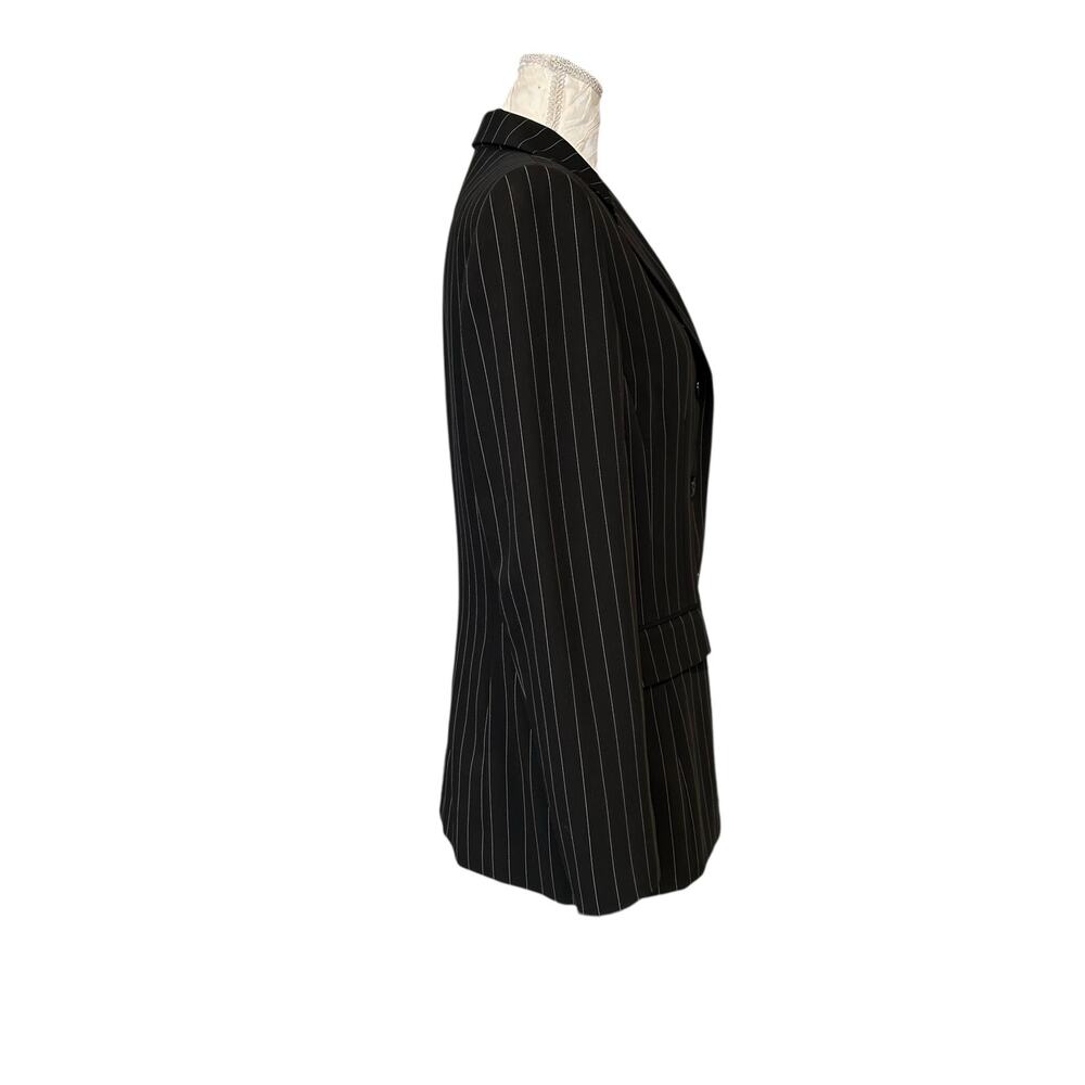 Vintage 90s/Y2K Black White Pinstripe Blazer Sz 8 - Picture 3 of 15